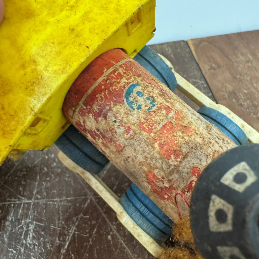 Vintage 1964 Fisher Price Huffy Puffy Train Wooden Pull‎ Toy Set